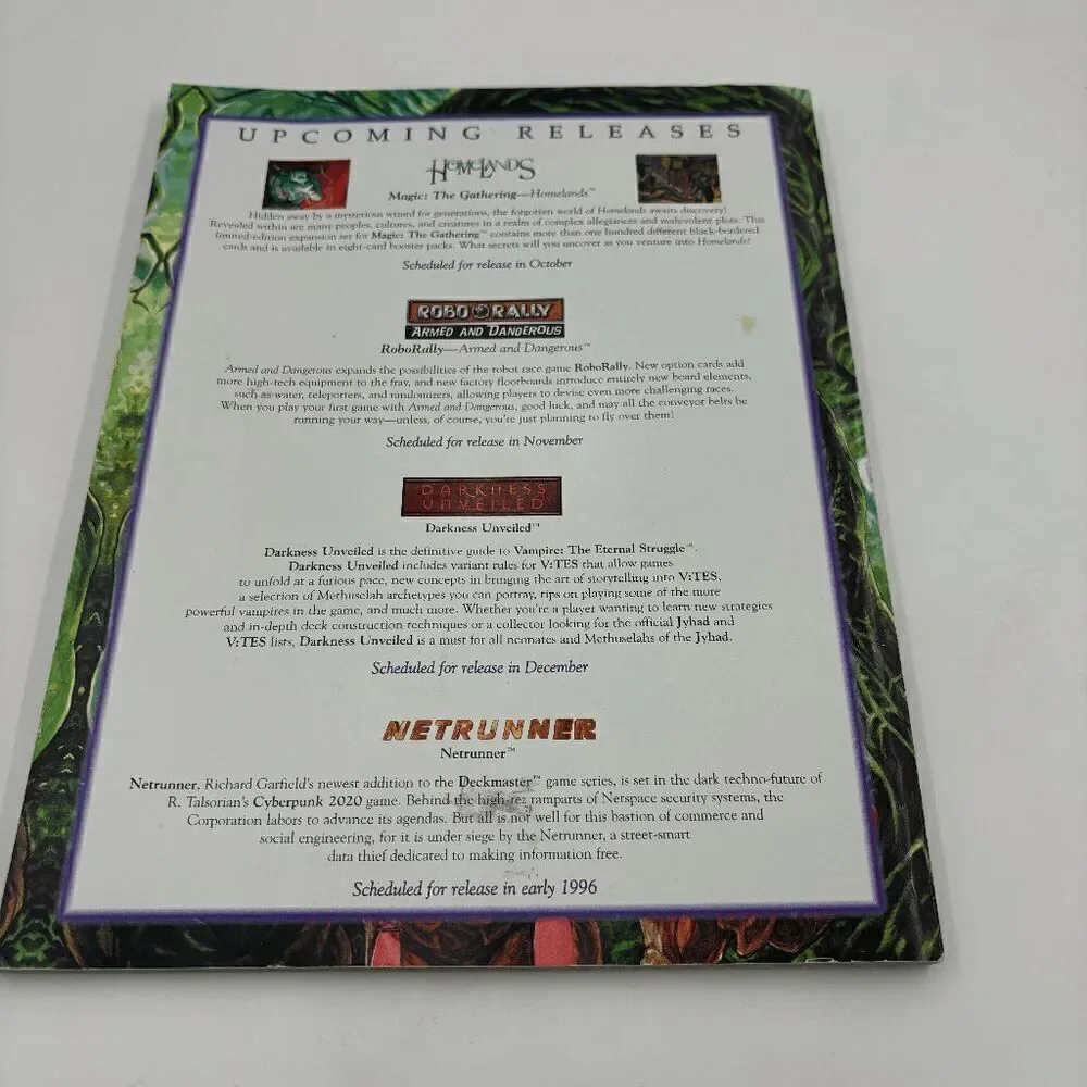 1995 THE DUELIST DECKMASTER MAGAZINE #7‎ Includes Mark Tedin Art Poster